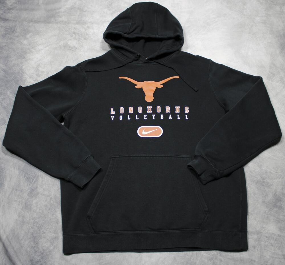 Texas Longhorns Hoodie Sweatshirt Mens Medium Black NCAA Volleyball Nike Fleece